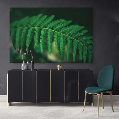 Canvas for Living Room, Tropical Leaves, Wall Hangings, Green Leaves, Wall Art, Tropical Canvas with Frame, for Bedroom, Office