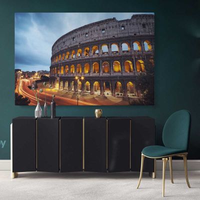 Rome Colosseum Canvas Wall Art Decor Print Skyline Cityscape Ready to Hang Gift Canvas with Frame Home Decor Bedroom Poster Print Mural Gift