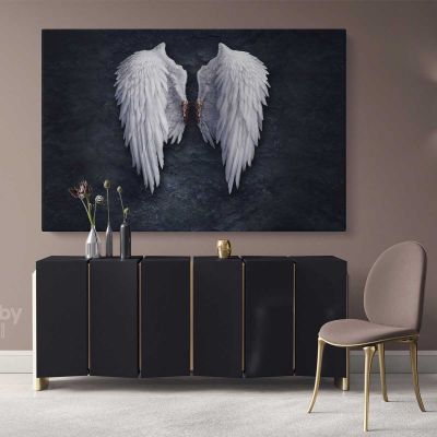 Banksy Style White Angel Wings Banksy Reproduction Wall Artwork Canvas Print Poster Graffiti Urban Wall Mural Hangings Gifts ation