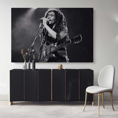 Bob Marley Art Canvas Bob Marley Positive Quotes Art Canvas Poster Printed Picture Wall Art Decoration Jamaican Singer Ready to Hang Gifts