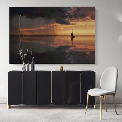 Boat Scenery Photo Print Posters on Canvas with Frame or Rolled Canvas ation Wall Mural Hangings Gifts Bedroom Marine Canvas