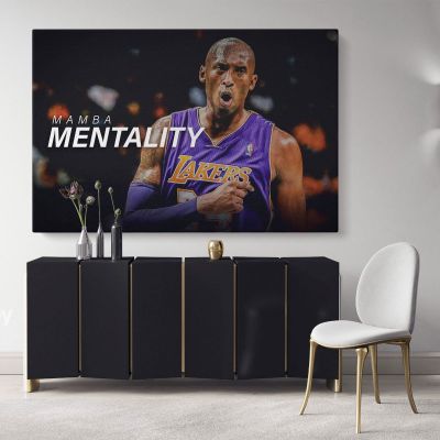 Mamba Mentality Kobe Bryant Last Game Basketball Player Motivational Quotes Photo Print Poster Home Decor Sports Wall Art Mural Hanging Gift