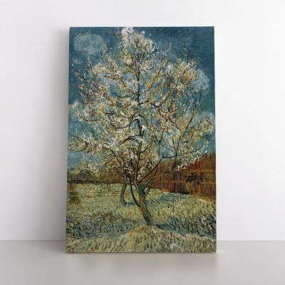 Vincent Van Gogh Painting Pink Peach Tree In Blosom Abstract Painting Photo Print on Canvas Wall Art Mural Gift