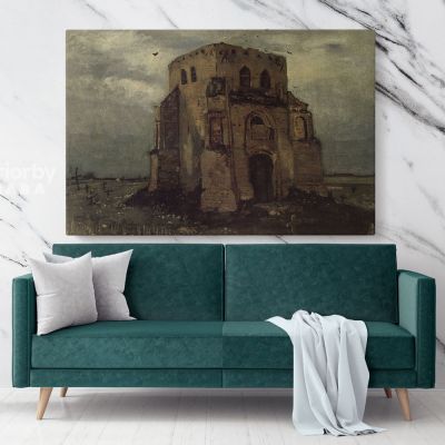 Old Cemetery Church Tower at Nuenen by Vincent Van Gogh Dutch Painter Original Painting Canvas Photo Print Wall Art Mural