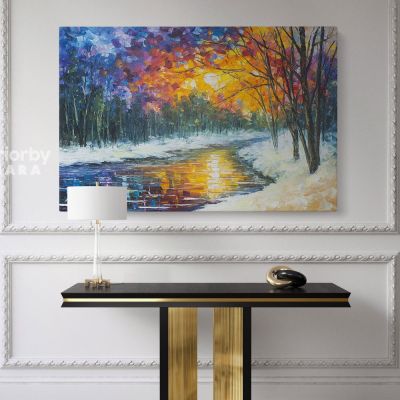 Leonid Afremov Original Oil Painting Photo Print on Canvas Melting River Famous Painting Posters Home Decor Wall Mural