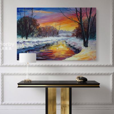 Leonid Afremov Original Oil Painting Canvas Photo Print End of Winter Day Famous Portraits Posters Home Decor Wall Mural