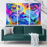 Abstract Art Home Decor Painting Photo Print on Canvas with Frame Artworks Wall Posters Hangings Gift - Huetion